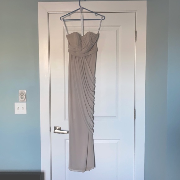 David's Bridal | Dresses | Davids Bridal Taupe Bridesmaid Dress | Poshmark